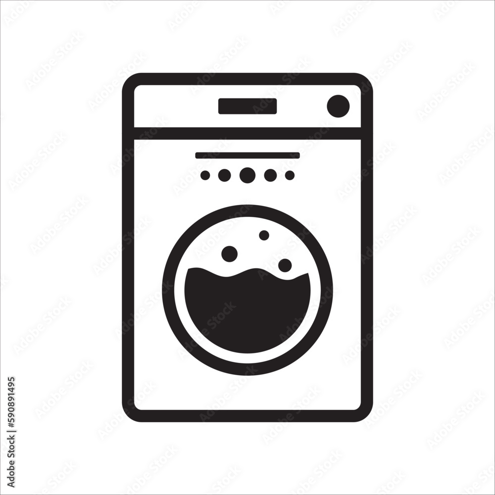 Washer vector icon. Washer flat sign design. Wash machine symbol pictogram. UX UI icon Washer vector icon. Washer flat sign design. Wash machine symbol pictogram. UX UI icon