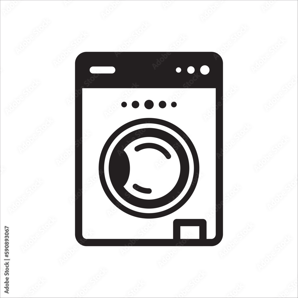 Washer vector icon. Washer flat sign design. Wash machine symbol pictogram. UX UI icon Washer vector icon. Washer flat sign design. Wash machine symbol pictogram. UX UI icon