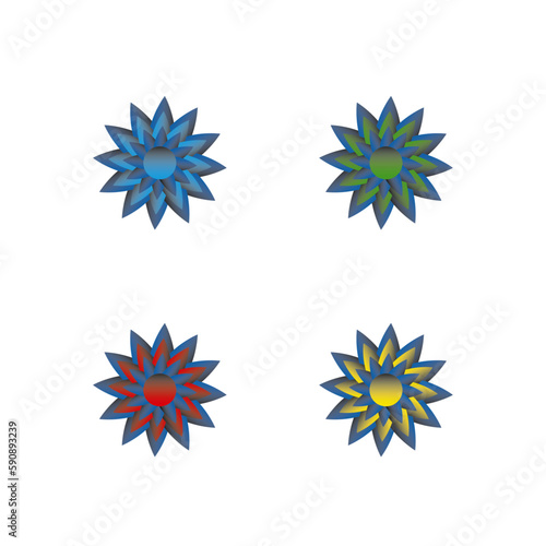set of flowers