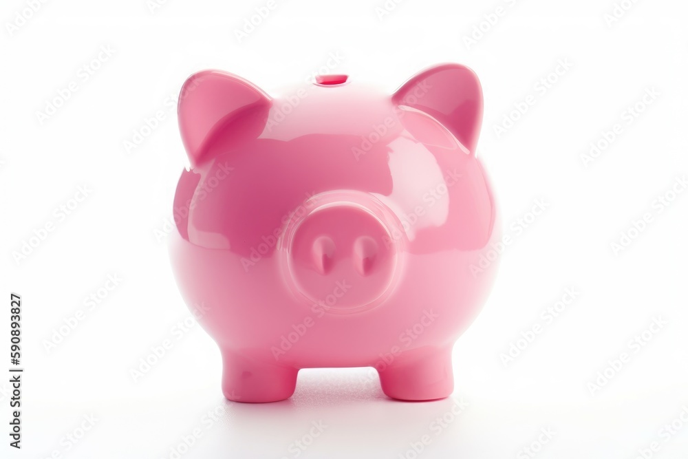 Cute pink piggy bank. Generate Ai