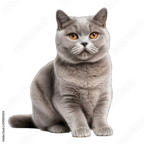 A regal-looking British Shorthair cat