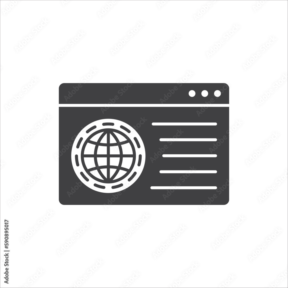 Web icon. Global network icon. Website vector icon. Site flat sign design. Www symbol pictogram. Www icon. UX UI icon
