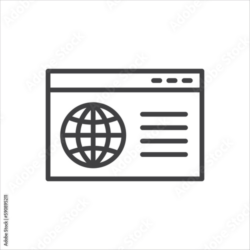 Web icon. Global network icon. Website vector icon. Site flat sign design. Www symbol pictogram. Www icon. UX UI icon