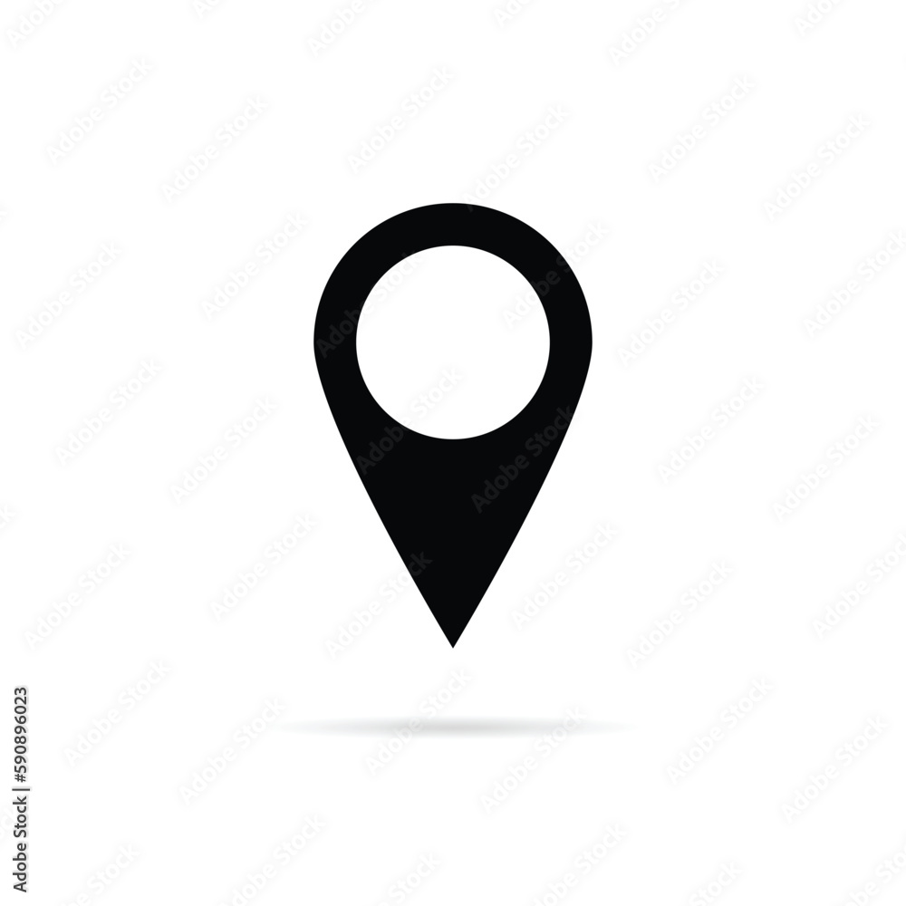 Pin icon vector. Location icon symbol isolated Pin icon vector. Location icon symbol isolated
