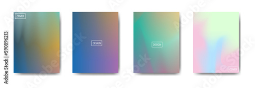 set of abstract background with beautiful gradation color, colorful background for poster flyer banner backdrop.vertical banner cool fluid background vector illustration