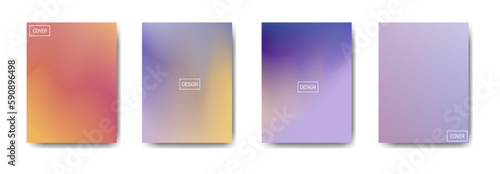 set of abstract background with beautiful gradation color, colorful background for poster flyer banner backdrop.vertical banner cool fluid background vector illustration
