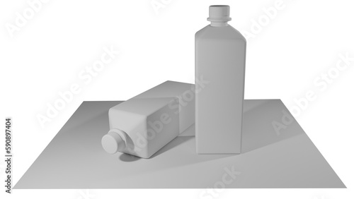 Картината върху платно white bottle bottles white transparent 3D blender example render model 3d models