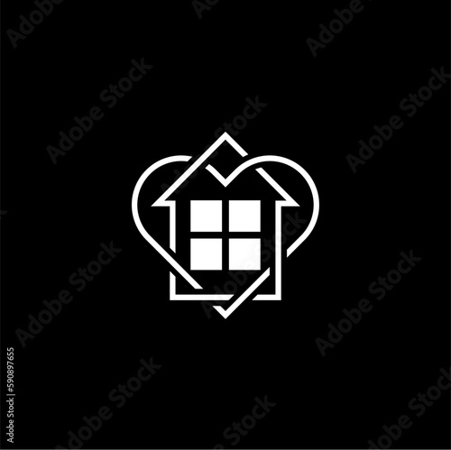 Stay at Home Logo Icon isolated on black background