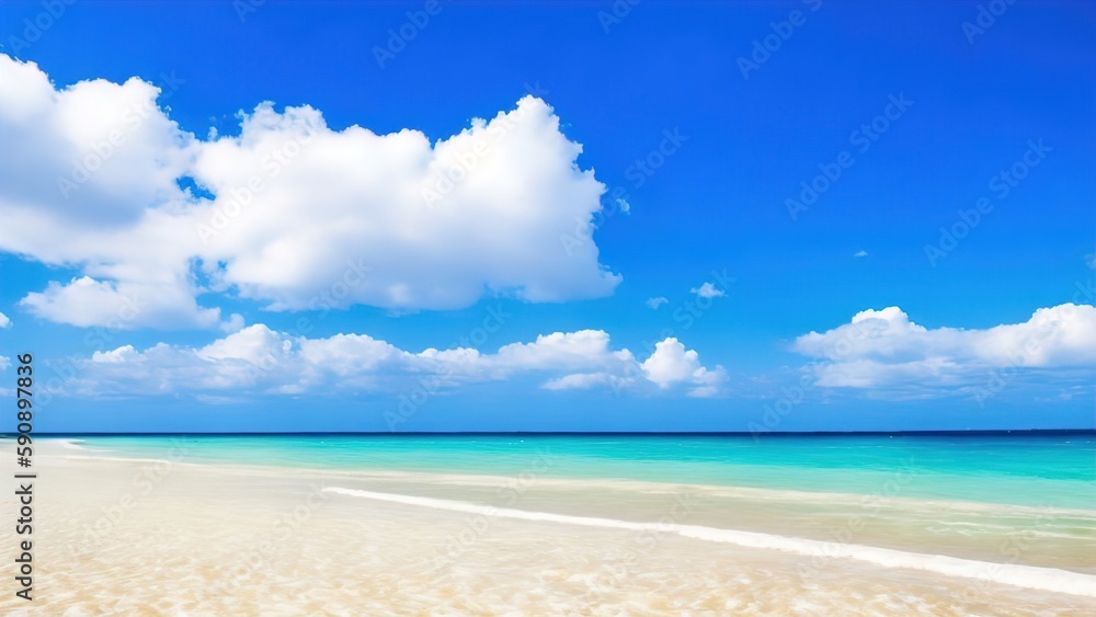 beach with blue sky