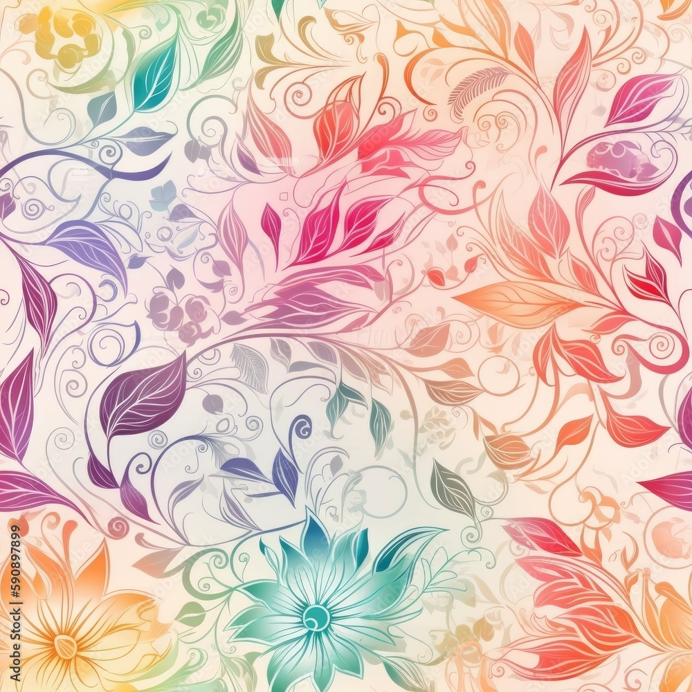 Ethereal and dreamy floral seamless pattern, with a soft and romantic feel that's perfect for adding a touch of whimsy to your designs.