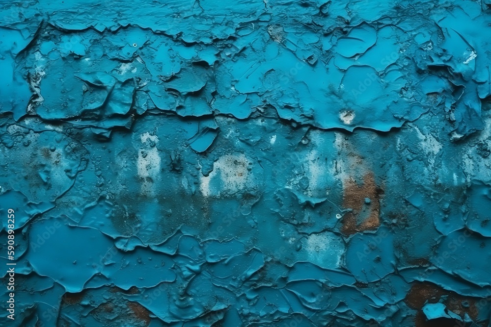 Blue grunge or horror background. Old rough concrete distressed texture. The wall of the building with cracks. Close-up. Crushed broken damaged surface. AI generative Blue grunge or horror background. Old rough concrete distressed texture. The wall of the building with cracks. Close-up. Crushed broken damaged surface. AI generative