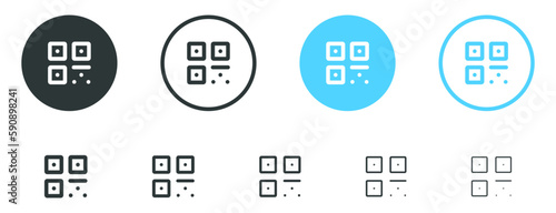 qr code icon set. barcode scanner icon symbol - scan code sign product reader icons