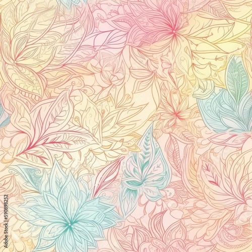 Vibrant and colorful floral seamless pattern, perfect for adding a touch of liveliness to any design project. © Gogi