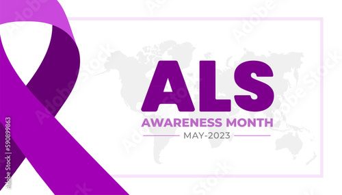ALS Awareness Month background or banner design template. Amyotrophic lateral sclerosis background.
