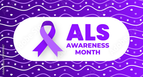 ALS Awareness Month background or banner design template. Amyotrophic lateral sclerosis background.