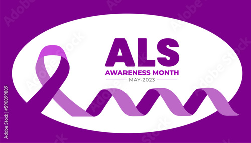 ALS Awareness Month background or banner design template. Amyotrophic lateral sclerosis background.