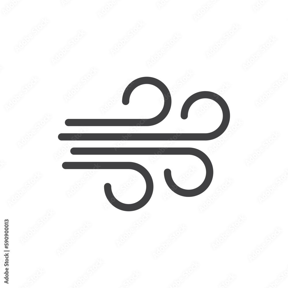 Wind vector icon. Wind flow flat sign design. Weather wind linear symbol pictogram. UX UI icon Wind vector icon. Wind flow flat sign design. Weather wind linear symbol pictogram. UX UI icon