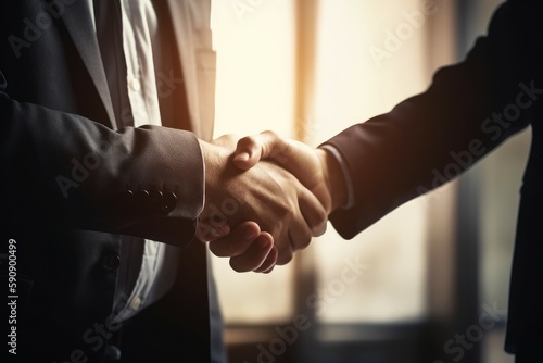 Business shaking hands. Generate Ai