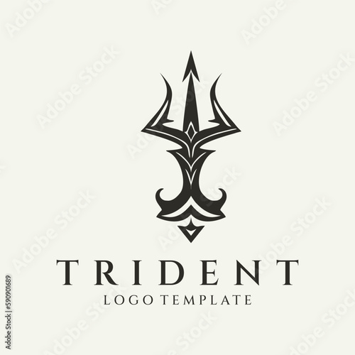 Trident logo design vector illustration