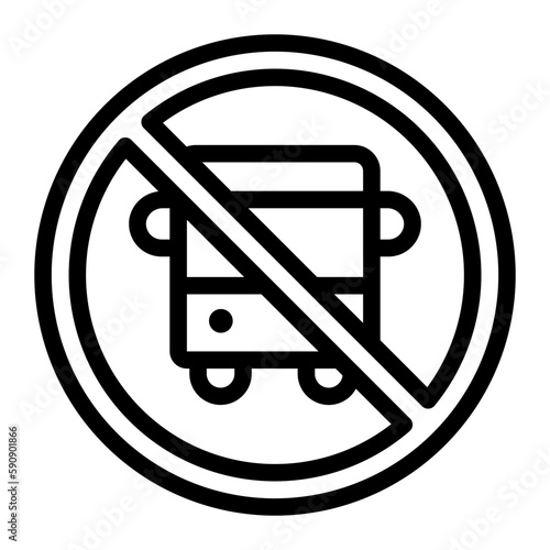 no bus line icon