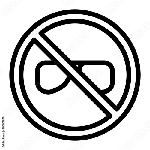 no glasses line icon