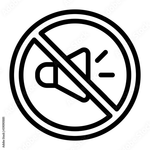 no noise line icon