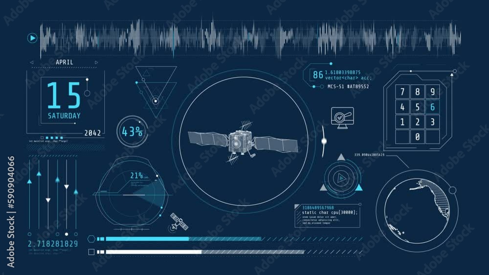 Animated infographics on the theme of receiving satellite data. Animated infographics on the theme of receiving satellite data.