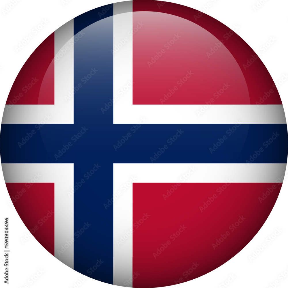Norway flag button. Emblem of Norway. Vector flag, symbol. Colors and proportion correctly. Norway flag button. Emblem of Norway. Vector flag, symbol. Colors and proportion correctly.