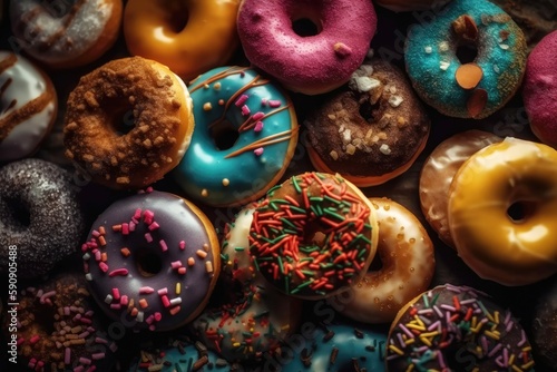 Colorful Donuts Generative AI