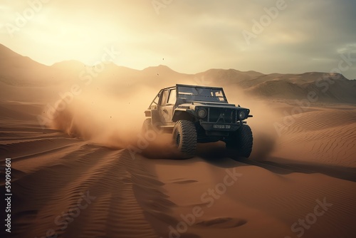 photo illustration of offroad car