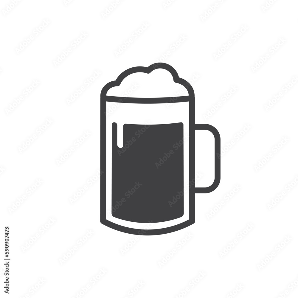 Beer glass vector icon. Beer glass flat sign design. Fresh isolated beer pictogram symbol. UX UI icon Beer glass vector icon. Beer glass flat sign design. Fresh isolated beer pictogram symbol. UX UI icon
