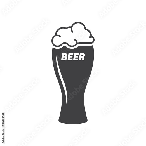 Beer glass vector icon. Beer glass flat sign design. Fresh isolated beer pictogram symbol. UX UI icon
