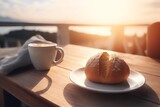 cup of coffee and bread dynamic background