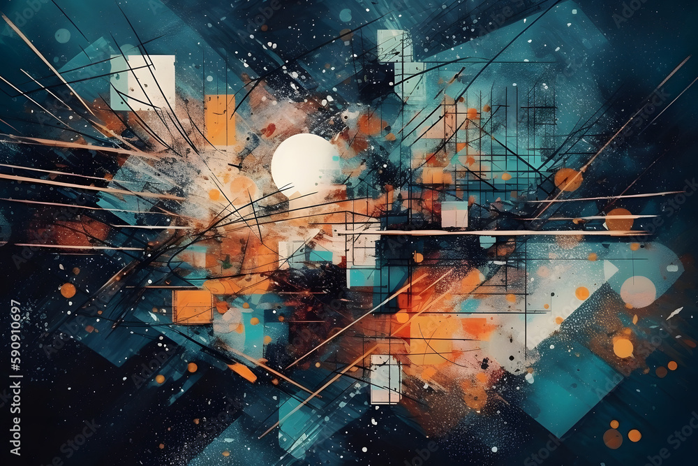 An abstract journey through the universe. Generative AI An abstract journey through the universe. Generative AI