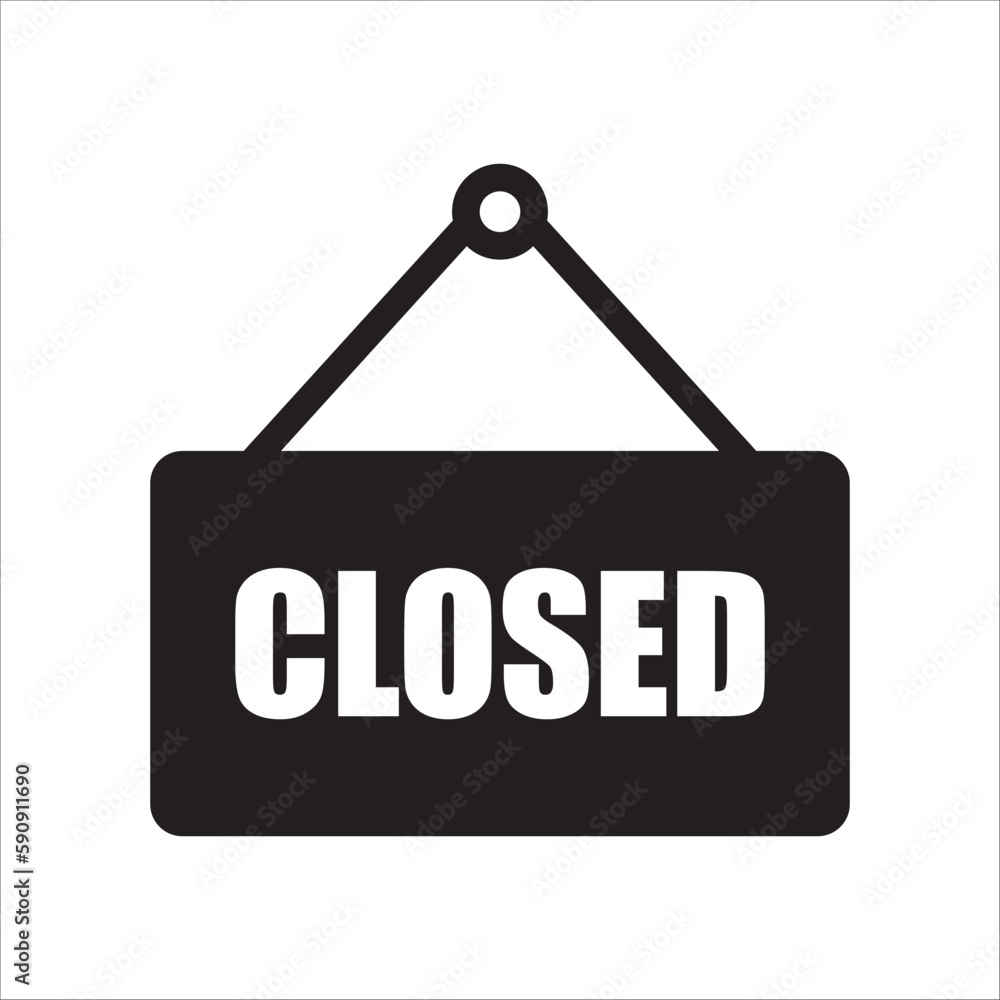 Closed vector icon. Closed flat sign design. Closed symbol pictogram. Illustration of nameplate vector icon. UX UI icon Closed vector icon. Closed flat sign design. Closed symbol pictogram. Illustration of nameplate vector icon. UX UI icon