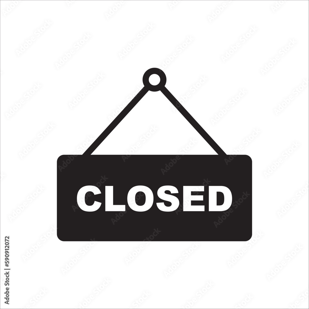 Closed vector icon. Closed flat sign design. Closed symbol pictogram. Illustration of nameplate vector icon. UX UI icon Closed vector icon. Closed flat sign design. Closed symbol pictogram. Illustration of nameplate vector icon. UX UI icon