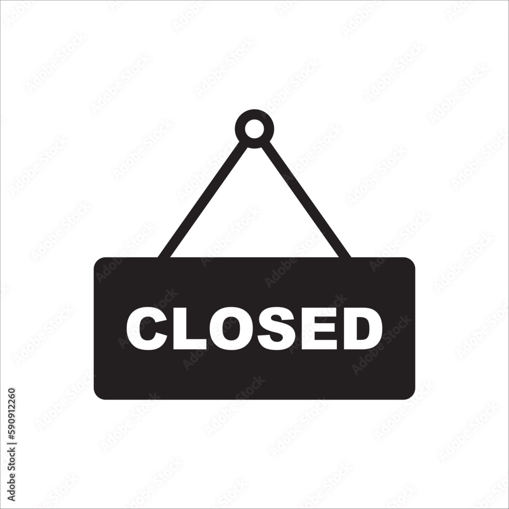 Closed vector icon. Closed flat sign design. Closed symbol pictogram. Illustration of nameplate vector icon. UX UI icon Closed vector icon. Closed flat sign design. Closed symbol pictogram. Illustration of nameplate vector icon. UX UI icon