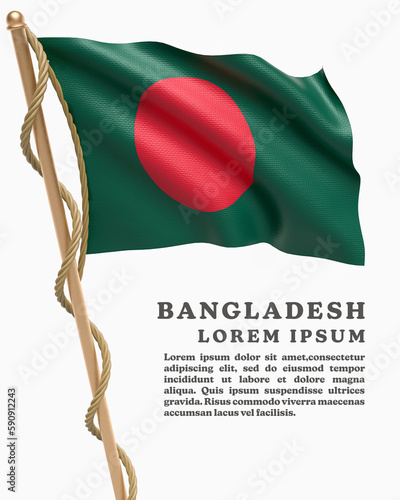 White Backround Flag Of BANGLADESH photo