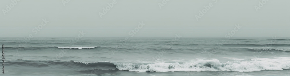 Fototapeta premium monochromatic waves background, generative AI Art