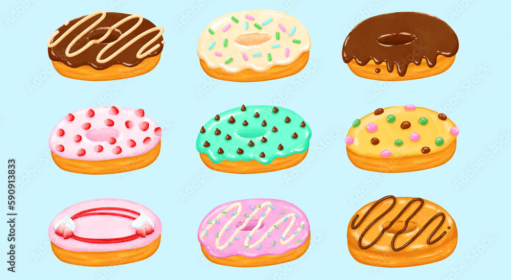 Donuts vector set Donuts vector set
