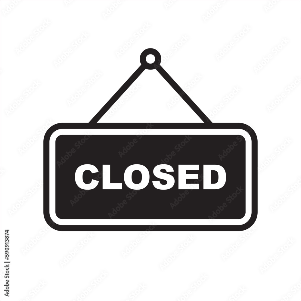 Closed vector icon. Closed flat sign design. Closed symbol pictogram. Illustration of nameplate vector icon. UX UI icon Closed vector icon. Closed flat sign design. Closed symbol pictogram. Illustration of nameplate vector icon. UX UI icon