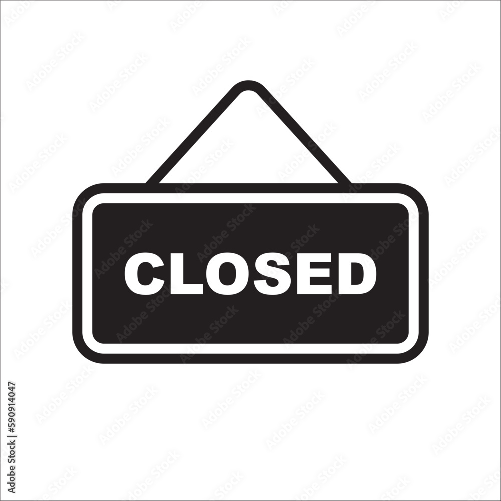 Closed vector icon. Closed flat sign design. Closed symbol pictogram. Illustration of nameplate vector icon. UX UI icon Closed vector icon. Closed flat sign design. Closed symbol pictogram. Illustration of nameplate vector icon. UX UI icon