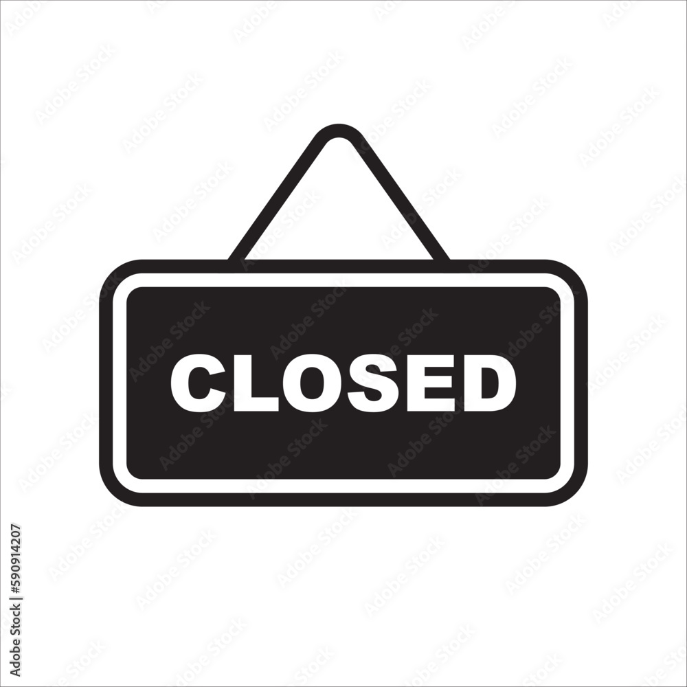 Closed vector icon. Closed flat sign design. Closed symbol pictogram. Illustration of nameplate vector icon. UX UI icon Closed vector icon. Closed flat sign design. Closed symbol pictogram. Illustration of nameplate vector icon. UX UI icon