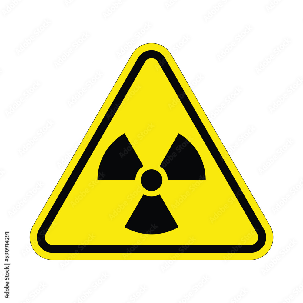 radiation logo in yellow triangle warning sign radiation logo in yellow triangle warning sign