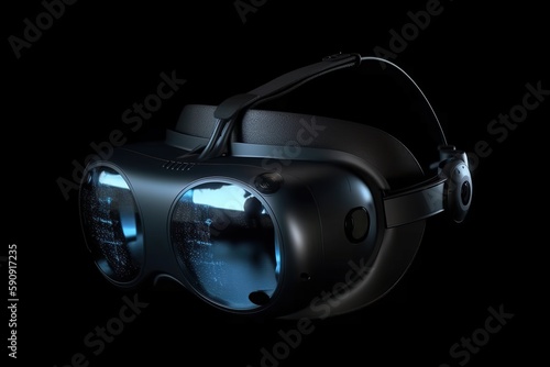 Headset for video games, realistic vr glasses, generative AI.