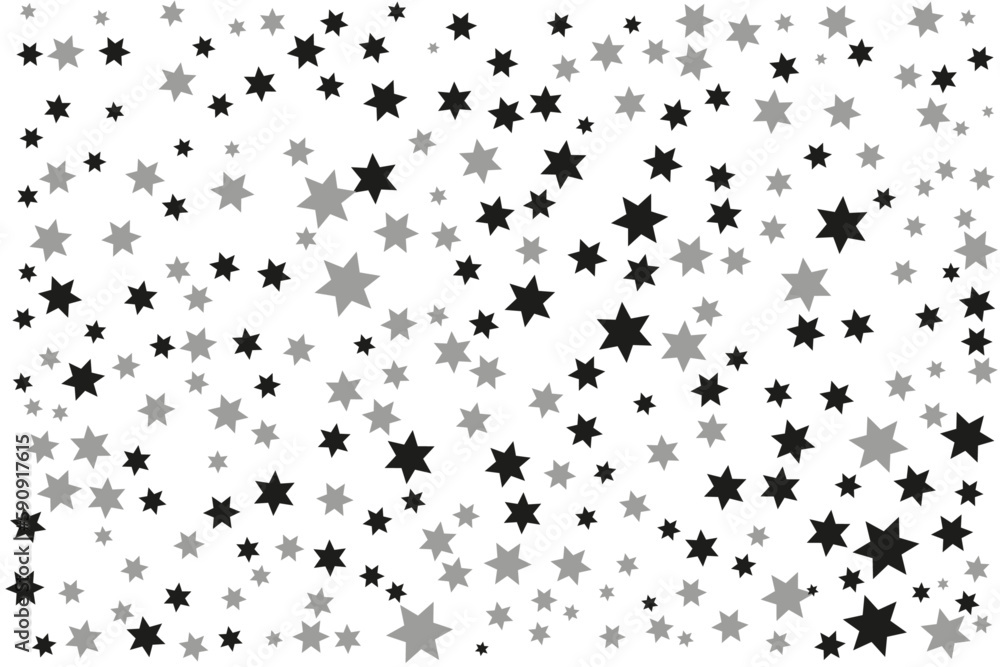 white background of monochrome, black and gray stars