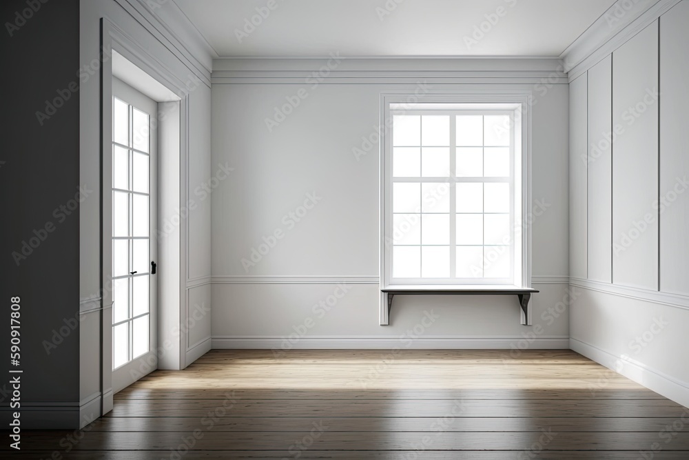an empty room with neutral decor. Generative AI an empty room with neutral decor. Generative AI
