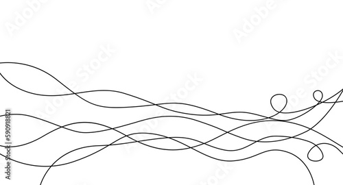Elegant flowing lines on white background. Vector.