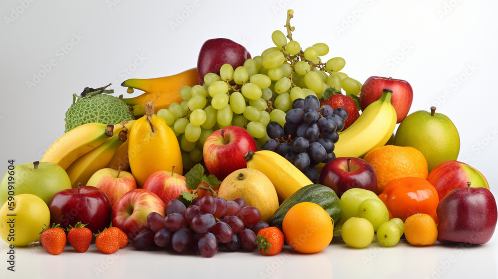 Group of different fruit and vegetables Generative AI Group of different fruit and vegetables Generative AI