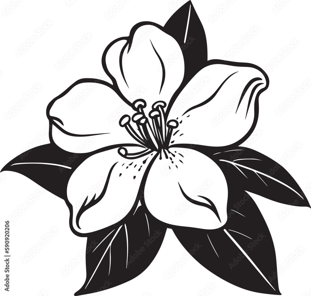 Jasmine flower silhouette vector illustration , SVG Jasmine flower silhouette vector illustration , SVG